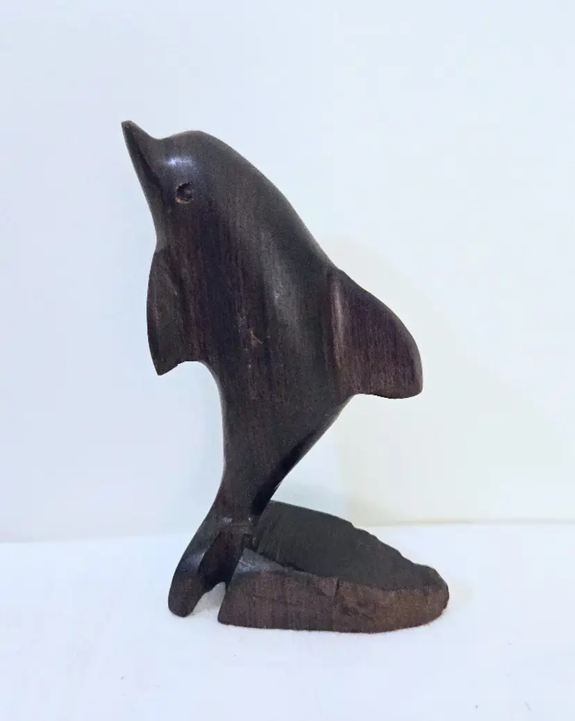 Vintage Ironwood Dolphin Figurine Sculpture 4 inches Tall