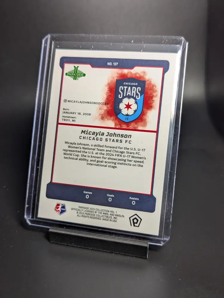 2025 Parkside NWSL Vol 1 Shimmer /100 Micayla Johnson RC Chicago Stars
