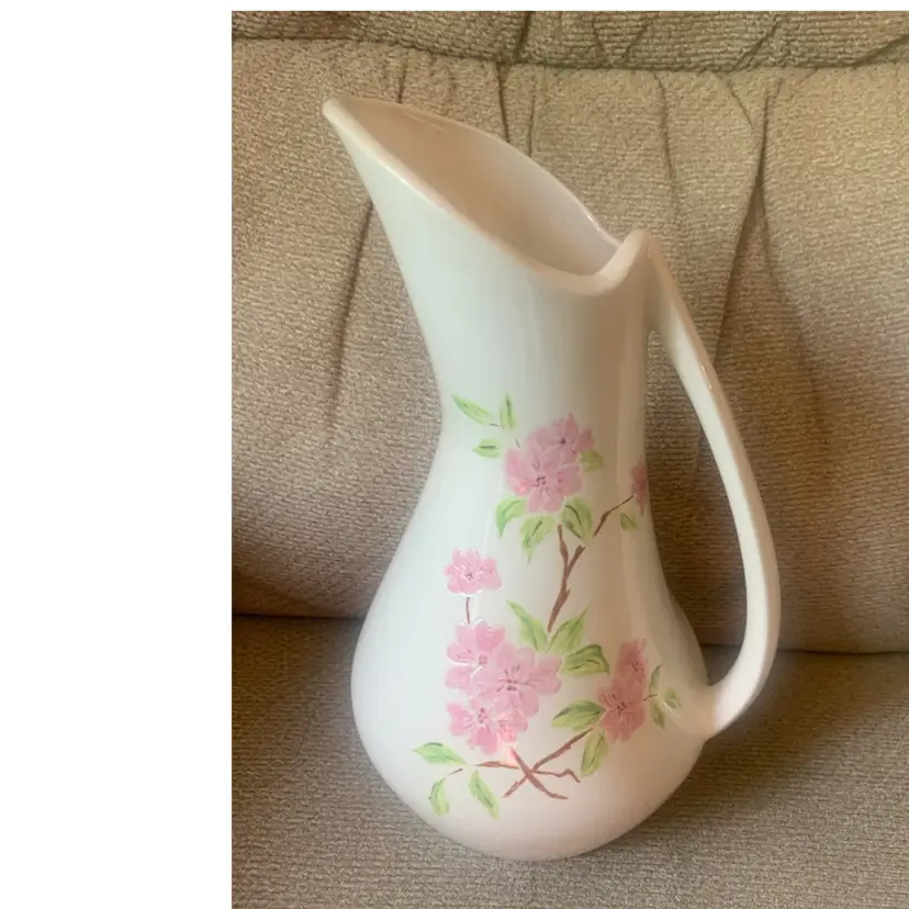 Artisan Made Ceramic Pitcher Vase Signed