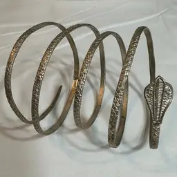 Handmade Silver Gold Tone Arm Cuff Bracelet