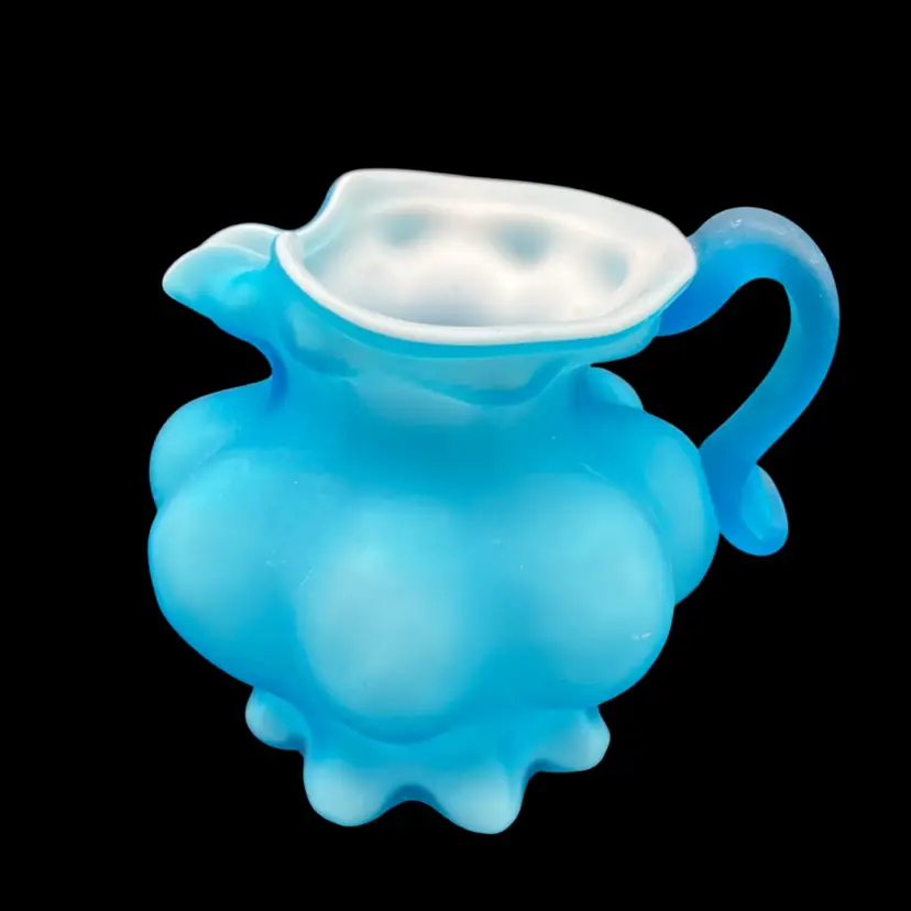 BIN - Vintage Kanawha Catalonian Blue Cased Melon Pitcher