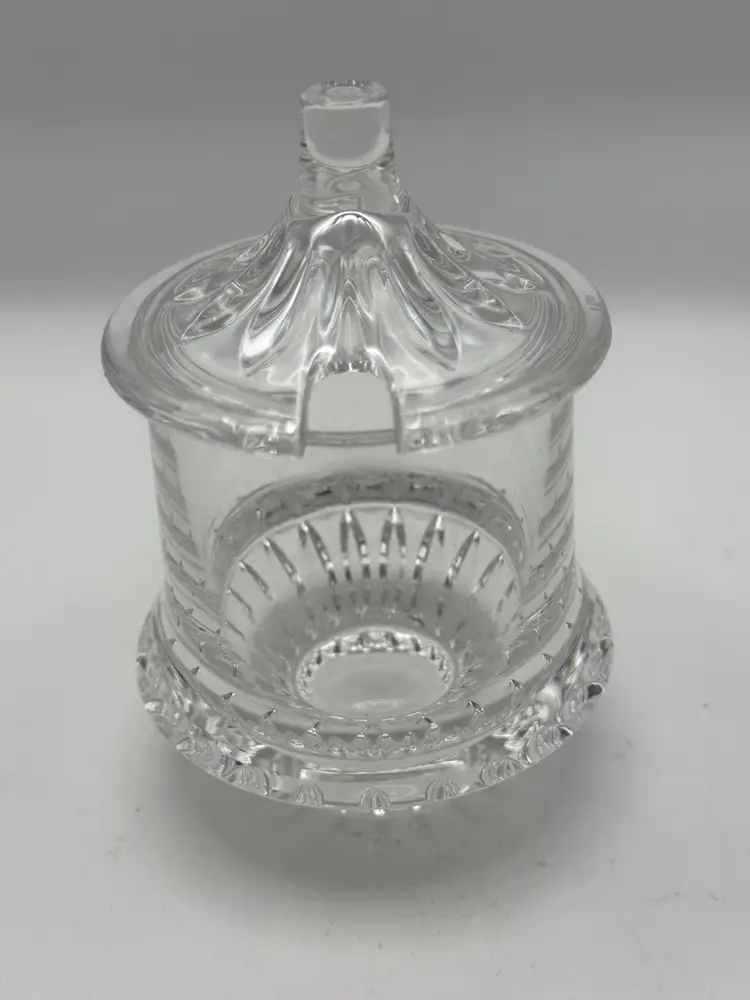 Small Crystal Jam/Condiment Jar W/Lid