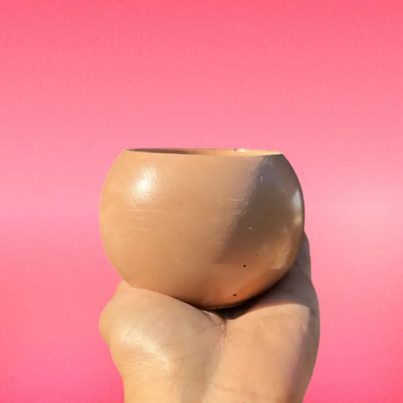 3” Light Terracotta Concrete Globe Planter