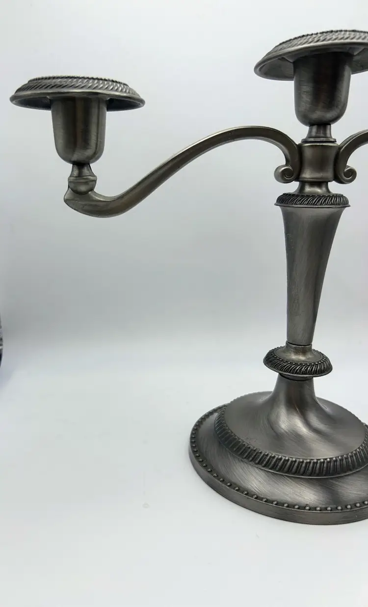 Silver Plated Ornate Three Branch Candelabra Vintage