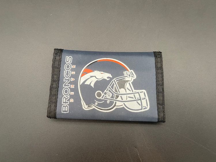 NFL Denver Broncos Navy Blue Nylon Tri-Fold Wallet