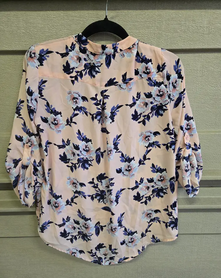 Women's Pink Rose Floral Blouse Size Small
