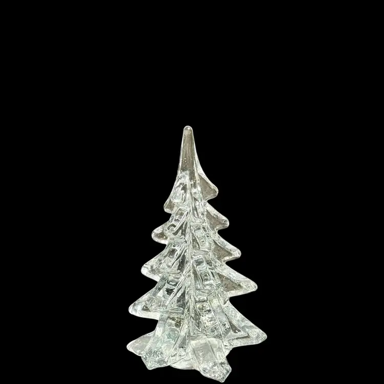 Clear Glass Christmas Tree  5-3/4” T x 3-1/2” W Holiday/Winter Decor
