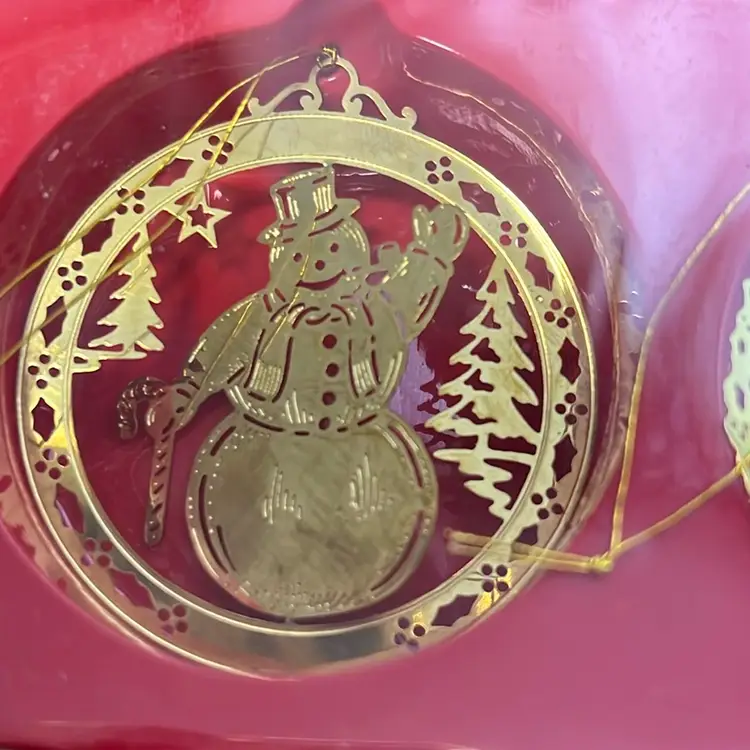 Lot Of Brass Christmas Ornaments, 4 Sets Of 3 In Each Box. All Different, In Original Package. Free Shipping For This Item.