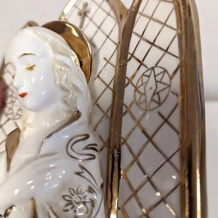 Vintage 1956 Lefton Virgin Mary Wall Pocket Planter Madonna Religious Catholic