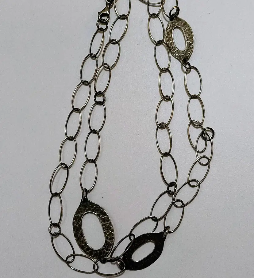 Vintage Silpada Silver Hammered Link Necklace