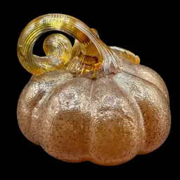 Blown glass small pumpkin paperweight