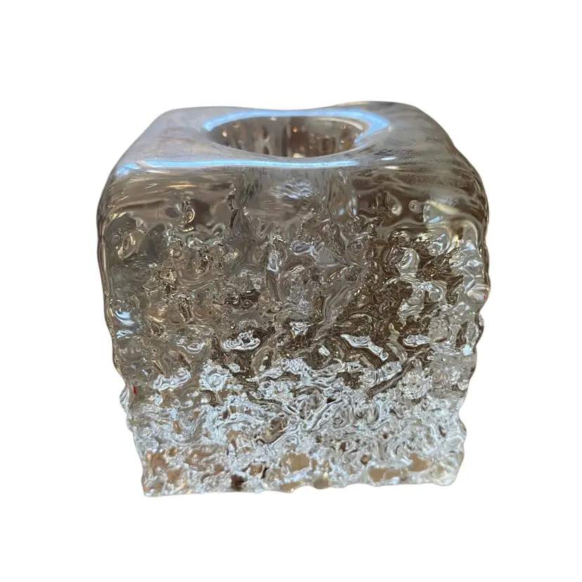 Mid 20th Century Scandinavian Glass Candle Holder