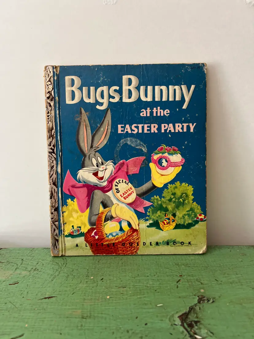 1953 Bugs Bunny at the Easter Party. A Little Golden Book. Vintage Hardcover Childrens Book for Easter