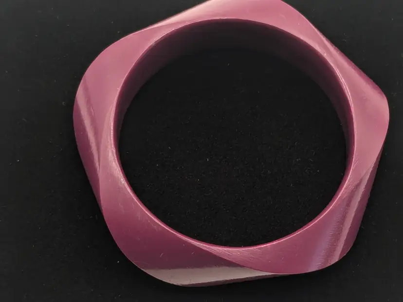 Cranberry Color Geometric Faceted Bangle Bracelet