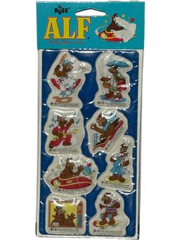 Vintage Russ Alien Alf Puffy Stick-Ons Stickers 1987 TV Show NEW Sealed Package