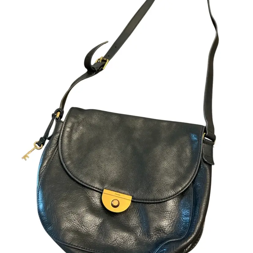 Vintage Fossil Emu Black Pebbled Crossbody Bag