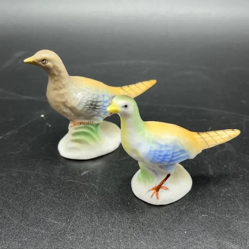 Set of Porcelain Pheasants - 2" tall x 2.75" wide