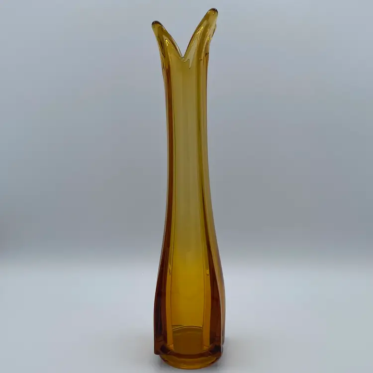 LE Smith four square amber swung vase
