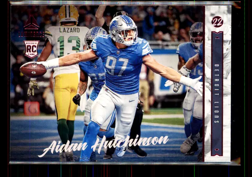 Aidan Hutchinson 2022 Panini Chronicles Luminance Pink #219 - (113) - Detroit Lions