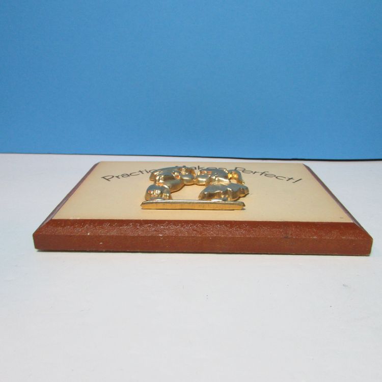 vintage kissing couple wall plaque Practice Makes Perfect