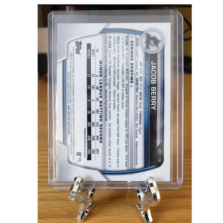 2023 Bowman Baseball - Jacob Berry 1st Pearl SSP