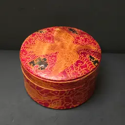 Vintage 100% Genuine Leather Embossed Trinket Box Made In India