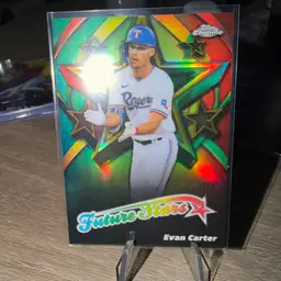 2025 Topps Chrome Evan Carter Future Stars /50 Texas Rangers