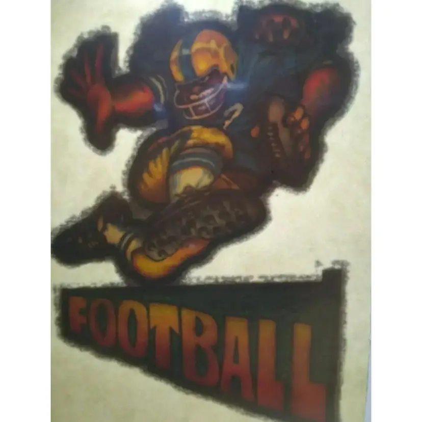 Football Screamin Gleamin Glitter Iron-On Decal Donruss Retro Vintage Original