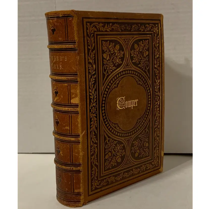 1856 “The Works of William Cowper” Large Embossed Full Leather Edition