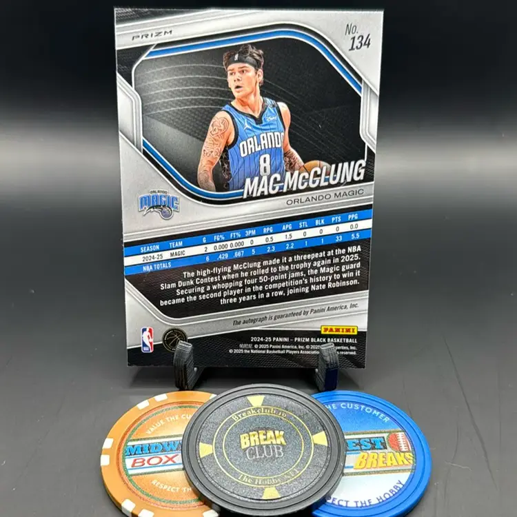 Mac McClung Silver Auto 2024-25 Panini Prizm Orlando Magic