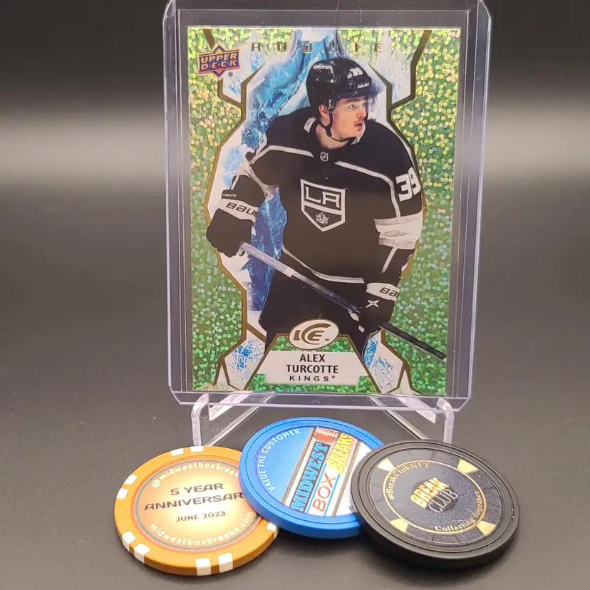 2021-22 Upper Deck Ice Alex Turcotte Green Rookie Parallel Card # 143 - Los Angeles Kings Hockey Card