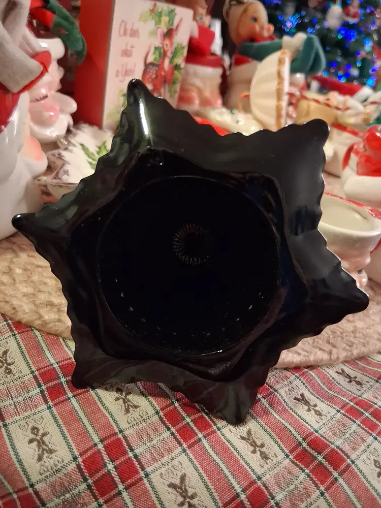 Vintage Black Glass Mosser Christmas Tree, Made From Original Viking Glass Mould