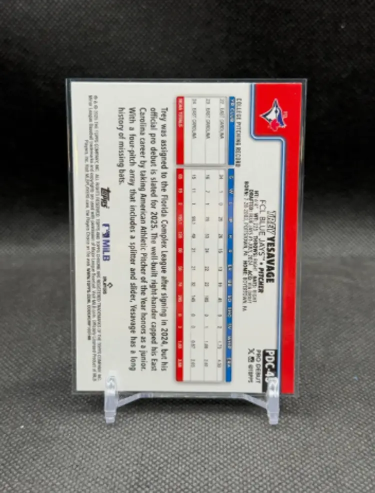 Trey Yesavage 2025 Topps Pro Debut Chrome Aqua Wave /75