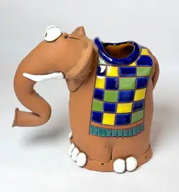Lithuanian Drambliukas "Little Elephant" Pottery Vase Unique