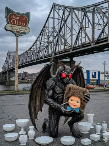 Milk Glass Monday with Mothman And Gladys