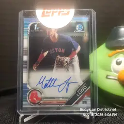 2019 Bowman Draft Chrome Refractor Auto - Matthew Lugo Boston Red Sox 323/499