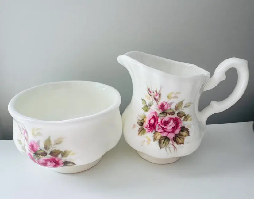 Vintage Cream & Sugar - STAFFORDSHIRE Fine Bone China - Made In England