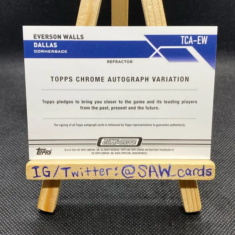 Everson Walls 2023 Topps Composite Auto /299 Dallas Cowboys