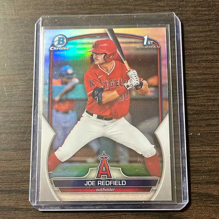 Joe Redfield 1st Bowman Refractor. Los Angeles Angels. 2023 Bowman Draft Chrome.