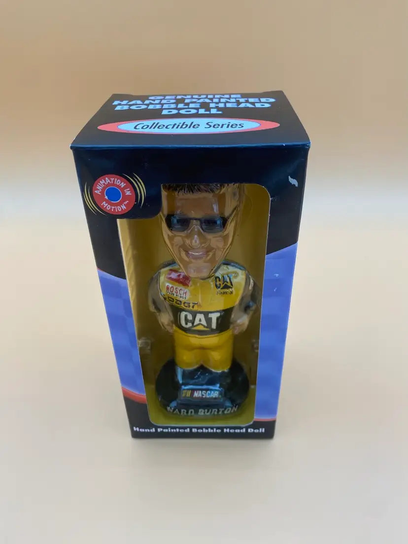 NASCAR Bobble Dobbles Ward Burton Hand Painted Bobble Head Doll - New 2001
