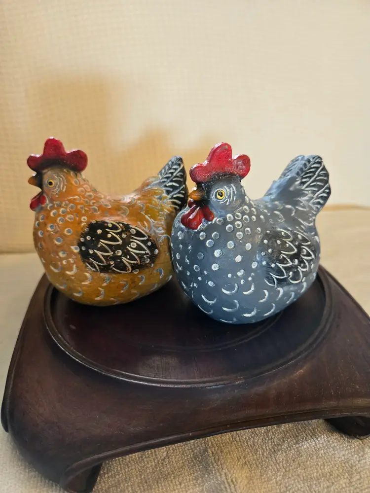 2 Chicken Figurines