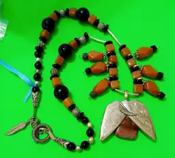 Red Jasper Onyx Necklace and Earrings