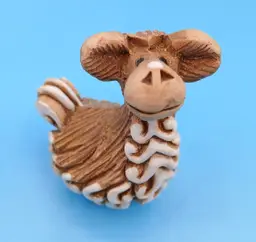 Vintage Artesania Rinconada Baby Llama #68, Hand-Carved Signed, Retired