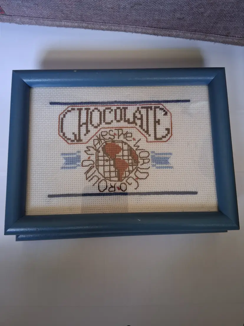 Vintage Amish Made Framed Cross-Stitch #2