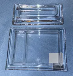 Waterford Marquis Contempra desk set note pad and business card holders crystal