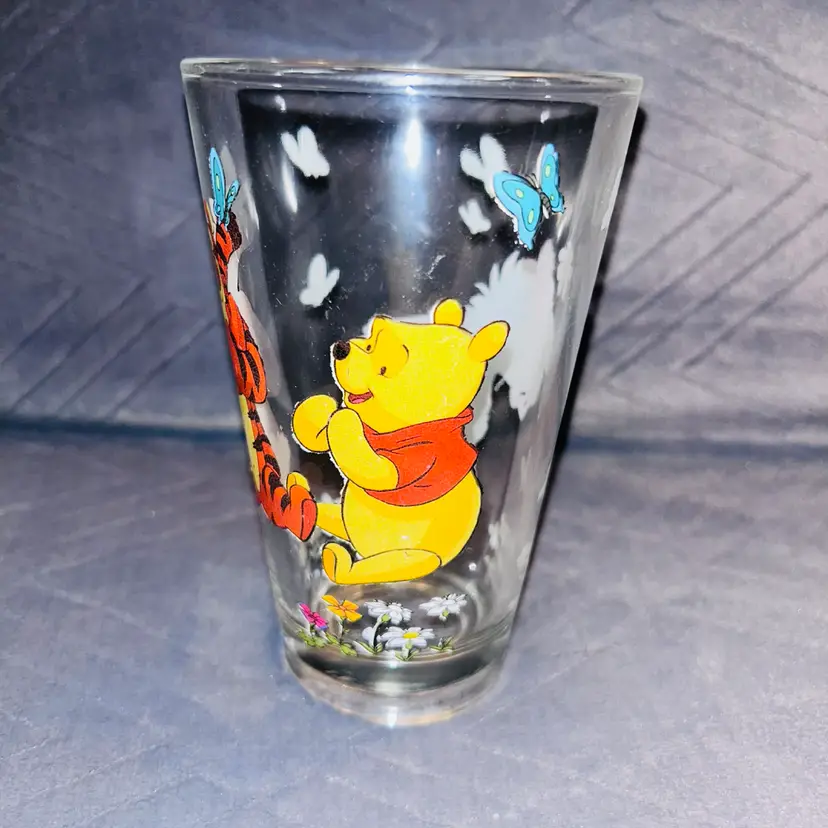 Vintage Anchor Hocking Winnie the Pooh Juice Glass  Hundred Acre Wood