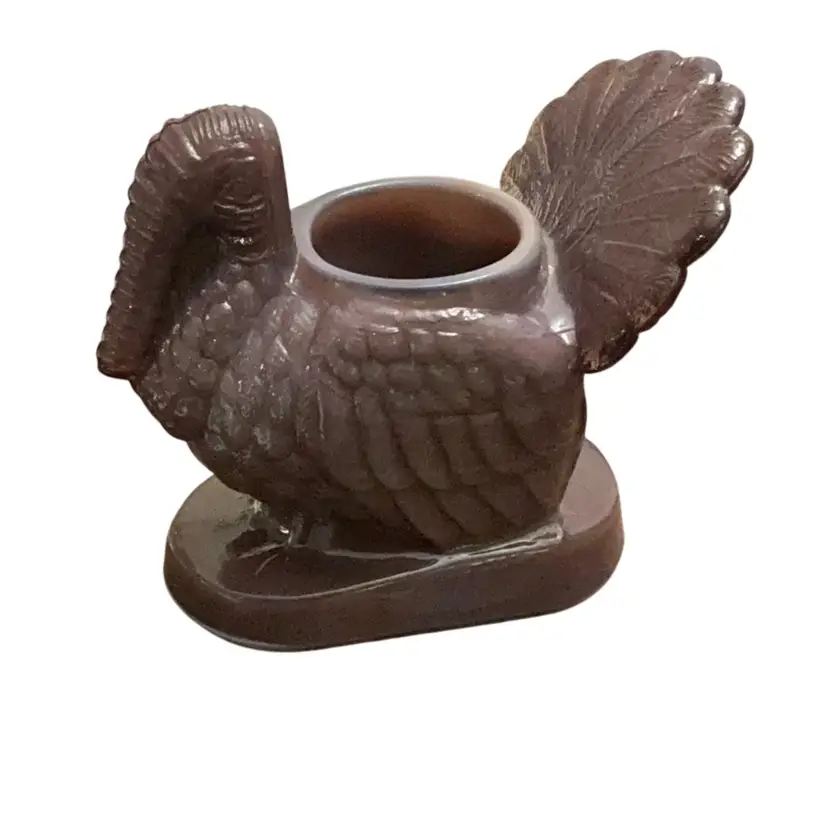 Mosser Glass Turkey Toothpick Holder In Eggplant 3 1/2” X 3 1/2”