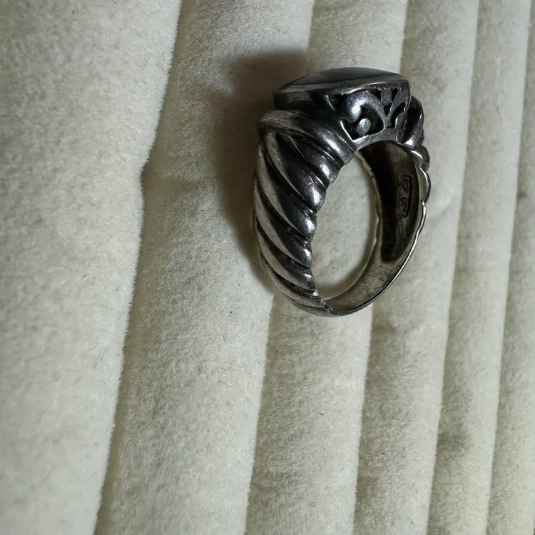 Sterling Lapis Ring Sz 7