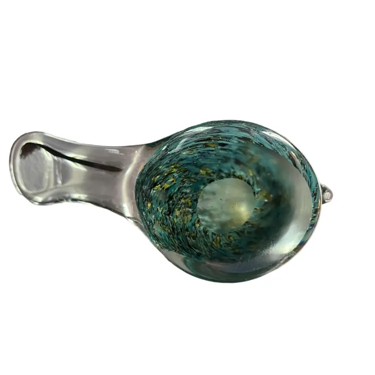 Art Glass Blue Yellow Bird