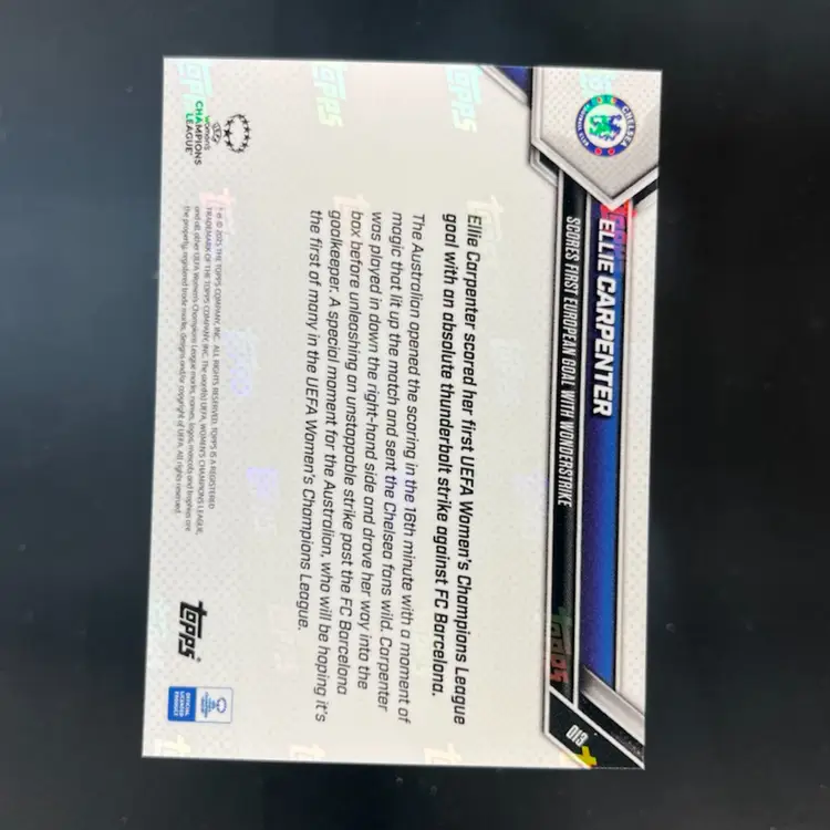 Ellie Carpenter 2025 Topps Now #13 Chelsea Soccer Card